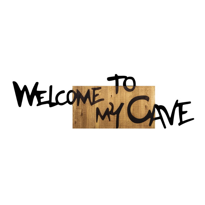 Wallity Welcome To My Cave - Escultura de pared en nogal y negro